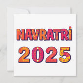 Feierliche "NAVRATRI 2025" Farbige Typografie Einladung (Vorderseite)