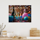 Feierliche Neujahrsfeier - angepasster Text Poster (Küche)