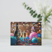 Feierliche Neujahrsfeier - angepasster Text Postkarte (Stehend Vorderseite)