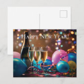 Feierliche Neujahrsfeier - angepasster Text Postkarte (Vorne/Hinten)