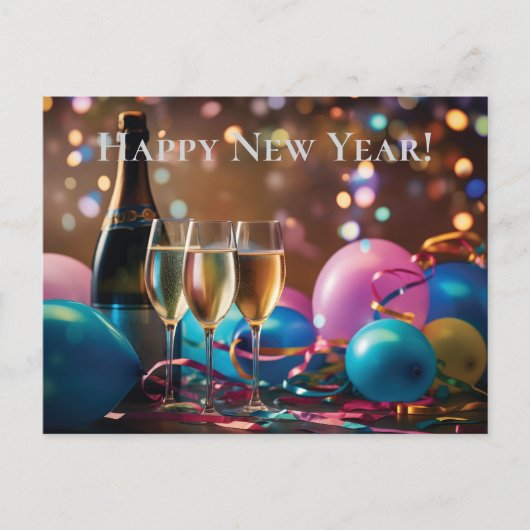 Feierliche Neujahrsfeier - angepasster Text Postkarte (Vorderseite)