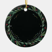 Feierliche Neujahrsfeier Blätter Berries Pic Keramik Ornament (Vorne)