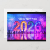 Feierliche Neujahrskarte Feiertagspostkarte (Vorne/Hinten)