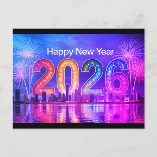 Feierliche Neujahrskarte Feiertagspostkarte (Vorderseite)