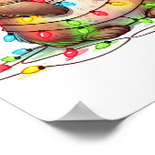 Feierliche Niedliche Weihnachten Otter in Lights u Poster (Ecke)