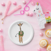 Feierliche niedliche Weihnachtsfeier Rot-Grün-Kran Pappteller (Party)