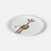 Feierliche niedliche Weihnachtsfeier Rot-Grün-Kran Pappteller (Schrägansicht)