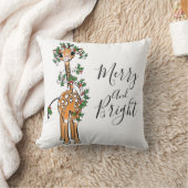 Feierliche niedliche Weihnachtsgiraffe Rote Grüne  Kissen (Decke)