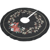 Feierliche Oakenleder und Pilzkraut Weihnachten Polyester Weihnachtsbaumdecke (Schrägansicht)