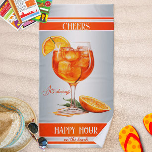 Feierliche Orange Cocktail Happy Hour Strandtuch