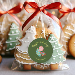 Feierliche Ornamente Farbenfrohe Weihnachtskugel Runder Aufkleber