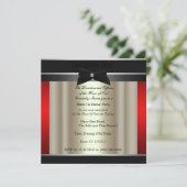 Feierliche Party Einladung zum Abendessen mit schw (Stehend Vorderseite)