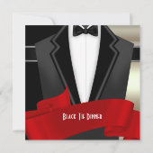 Feierliche Party Einladung zum Abendessen mit schw (Rückseite)