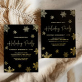 Feierliche Party Gold Snowflakes Winter Folieneinladung