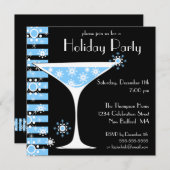 Feierliche Party Snowflake Cocktail Einladung (Vorne/Hinten)