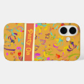 Feierliche PartyConfetti Toss über Orange Case-Mate iPhone Hülle (Rückseite (Horizontal))