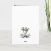 Feierliche Pastel Mint & Pink Weihnachtsfeier Karte (Rückseite)