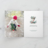 Feierliche Pastel Mint & Pink Weihnachtsfeier Karte (Innenseite)