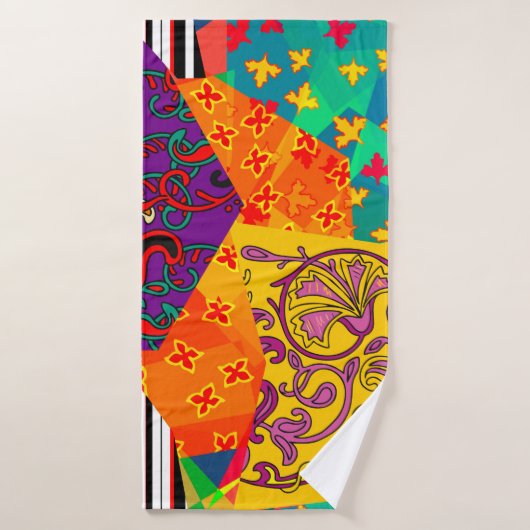Feierliche Patchwork in indianisch, türkisch, ital Badehandtuch (Badehandtuch)