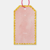 Feierliche Pink Black Cat Kaffee Weihnachtsfeierta Geschenkanhänger (Rückseite)