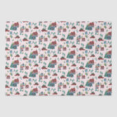 Feierliche Pink Village & Car Tree Retro Weihnacht Seidenpapier (Vorderseite)