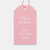 Feierliche Pink Weihnachten Geschenkanhänger (Rückseite)