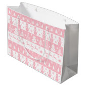 Feierliche Pink Weihnachten Große Geschenktüte (Rückseite Schrägansicht)