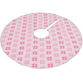 Feierliche Pink Weihnachtsgeschenke Muster Polyester Weihnachtsbaumdecke (Schrägansicht)
