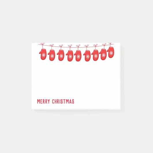 Feierliche Post-it-Notes-Mittens Post-it Klebezettel (Vorderseite)