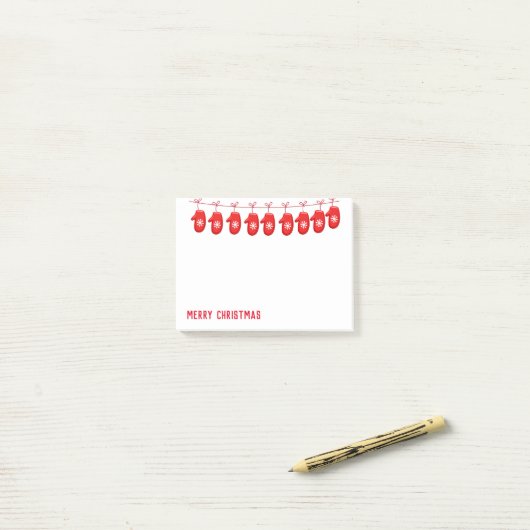 Feierliche Post-it-Notes-Mittens Post-it Klebezettel (Auf Schreibtisch)