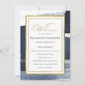 feierliche Programme | Navy Blue Wedding Abstrakt (Vorderseite)