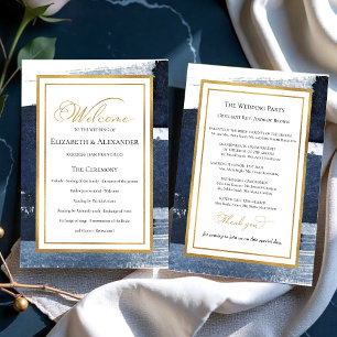 feierliche Programme Navy Blue Wedding Abstrakt