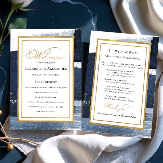 feierliche Programme | Navy Blue Wedding Abstrakt