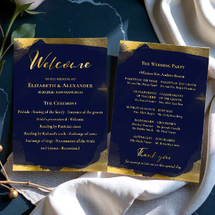 feierliche Programme Navy Blue Wedding Abstrakt