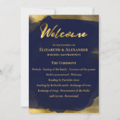 feierliche Programme | Navy Blue Wedding Abstrakt (Vorderseite)