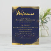 feierliche Programme | Navy Blue Wedding Abstrakt (Stehend Vorderseite)