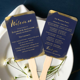 feierliche Programme Navy Blue Wedding Abstrakt Fächer