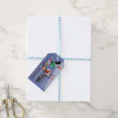 Feierliche Puffins Weihnachtsgeschenke Geschenkanhänger (Mit Garn)