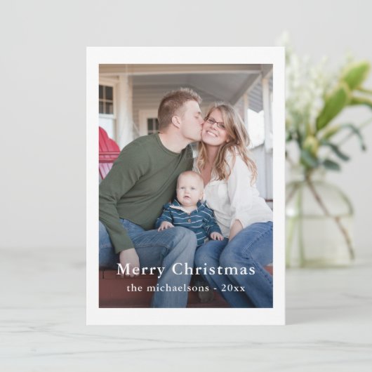 Feierliche Punkte Frohe Weihnachten Foto Urlaub (Stehend Vorderseite)