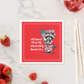Feierliche Raccoon 4. Juli Feier Serviette (Beispiel)