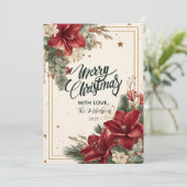 Feierliche Red Berries Frohe Weihnachten (Stehend Vorderseite)