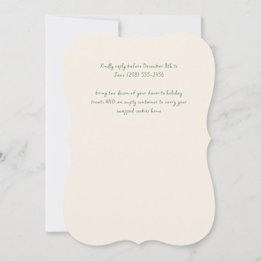 Feierliche Red Bow Weihnachtsfeier Einladung (Rückseite)