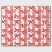 Feierliche Red Bows Weihnachtsgeschenk Geschenkpapier (Flach)