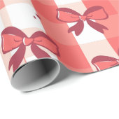 Feierliche Red Bows Weihnachtsgeschenk Geschenkpapier (Rolleneckpunkt)