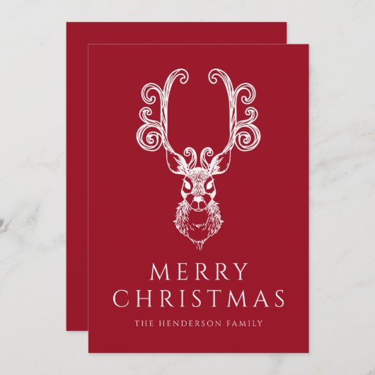 Feierliche Red Deer Frohe Weihnachten (Vorne/Hinten)