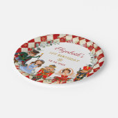 Feierliche Red Gold Nutcracker Geburtstagsparty Pappteller (Schrägansicht)