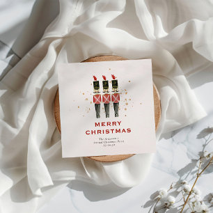 Feierliche Red & Gold Nutcracker Weihnachten Serviette
