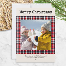Feierliche Red Kariert Custom Foto Weihnachten