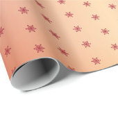 Feierliche Red Metallic Snowflake Muster Weihnacht Geschenkpapier (Rolleneckpunkt)