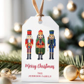 Feierliche Red Nutcracker Weihnachten Geschenkanhänger